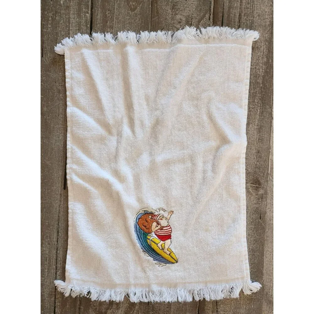 Christmas Embroidered Cotton Hand Towels With‎ Fringe Set of 3 11 x 14